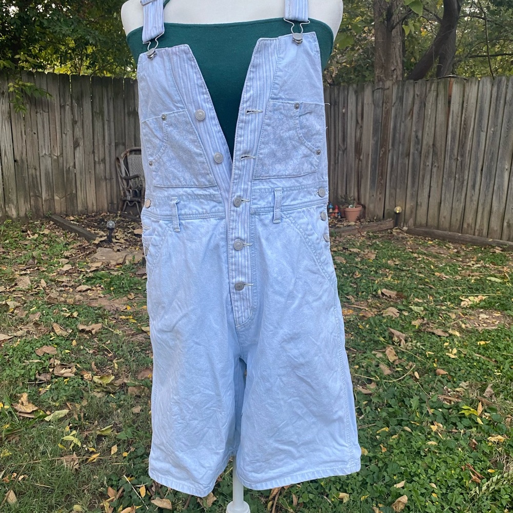 Vintage Jordache Light Wash Denim Short Overalls – Button Front Romper